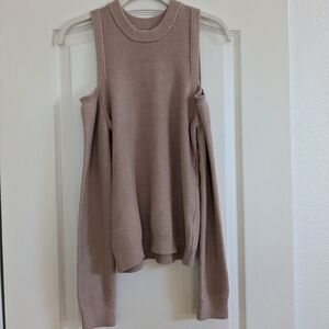 Stitches & Stripes - Cold Shoulder Sweater in Taupe (Size XL) from Evereve